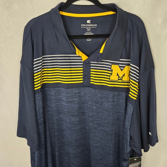 Colosseum Other - Michigan Wolverines Mens 5XL Polo Shirt Navy Blue Big & Tall Colosseum Football
